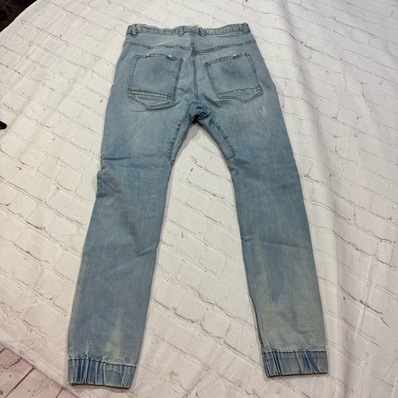 Cotton on harem pant’s like crotch Men's Light Blue Distressed Jeans size 30 - Picture 13 of 16